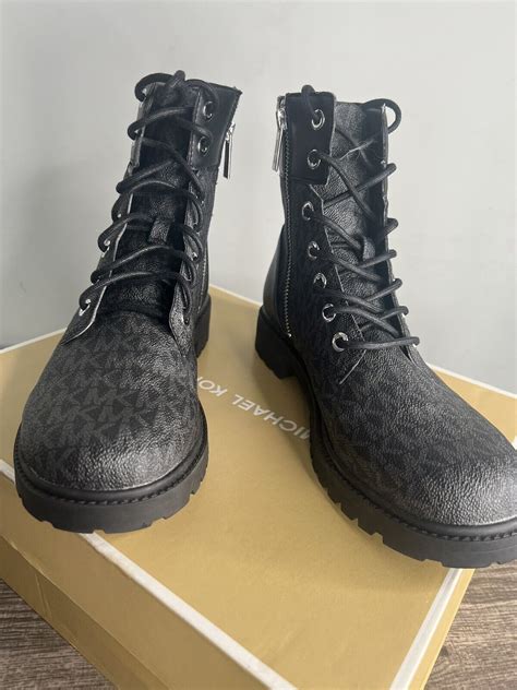 michael kors combat boots black|michael kors alistair combat boot.